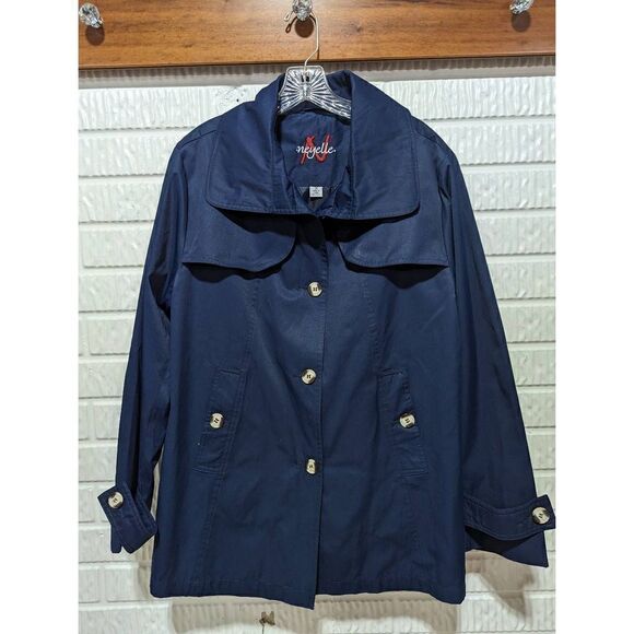 Neyelle Women's Navy Blue Lightweight Button Front Jacket Size 1X - Picture 1 of 4